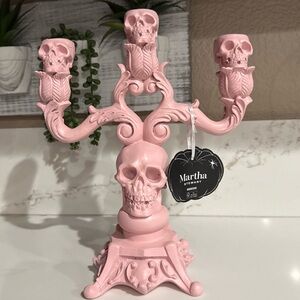 Martha Stewart Pink Skull Candelabra